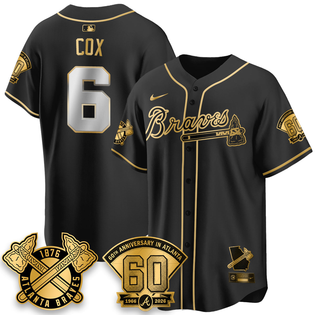 ATL 60th Anniversary Gold Edition Vapor Limited Jersey - Stitched
