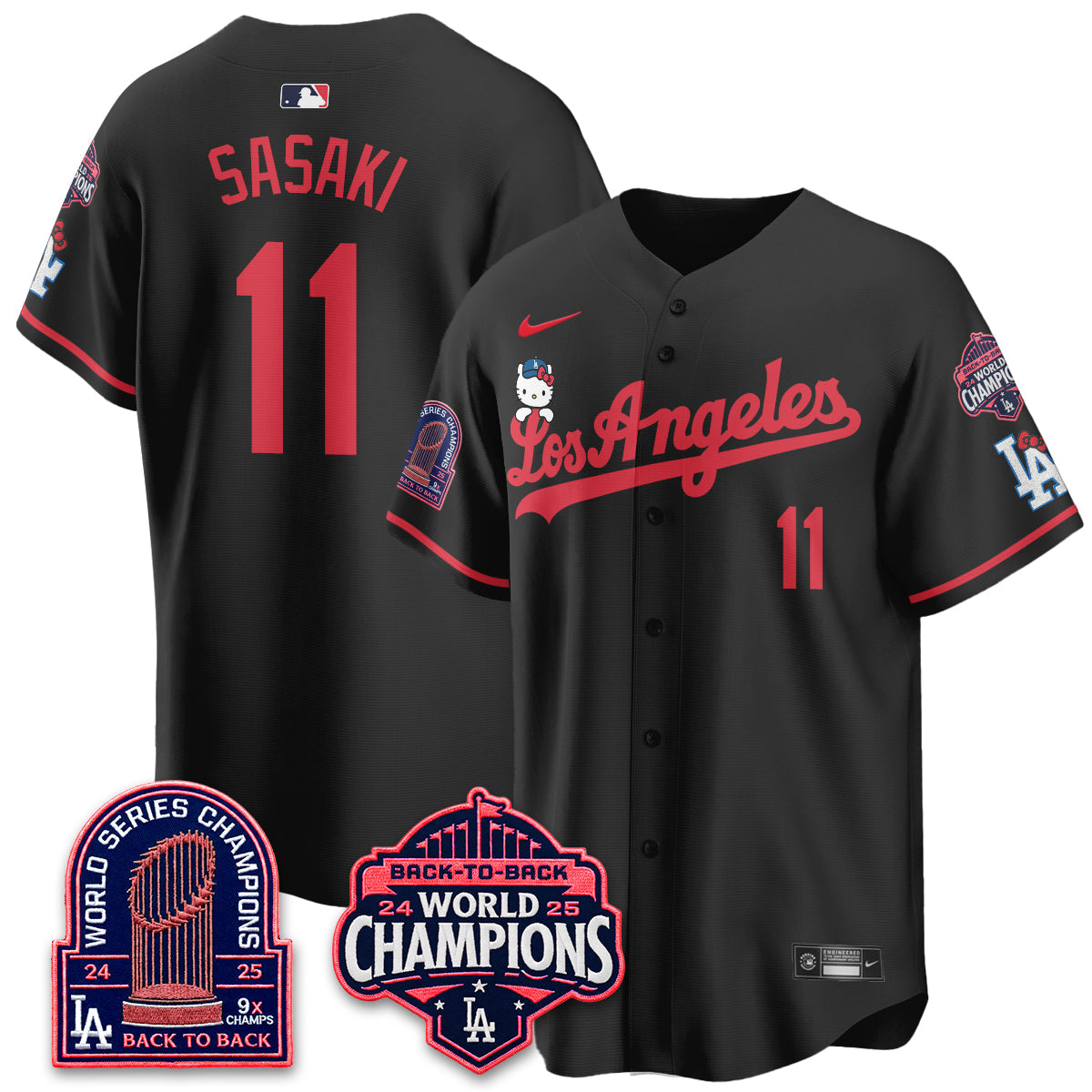 Los Angeles Dodgers x Hello Kitty Night 2026 Vapor Jersey - All Stitched - V2