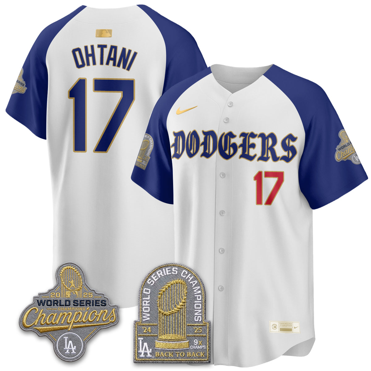 Los Angeles Dodgers Vapor Limited Jersey - Back to Back 9x Champs - All Stitched