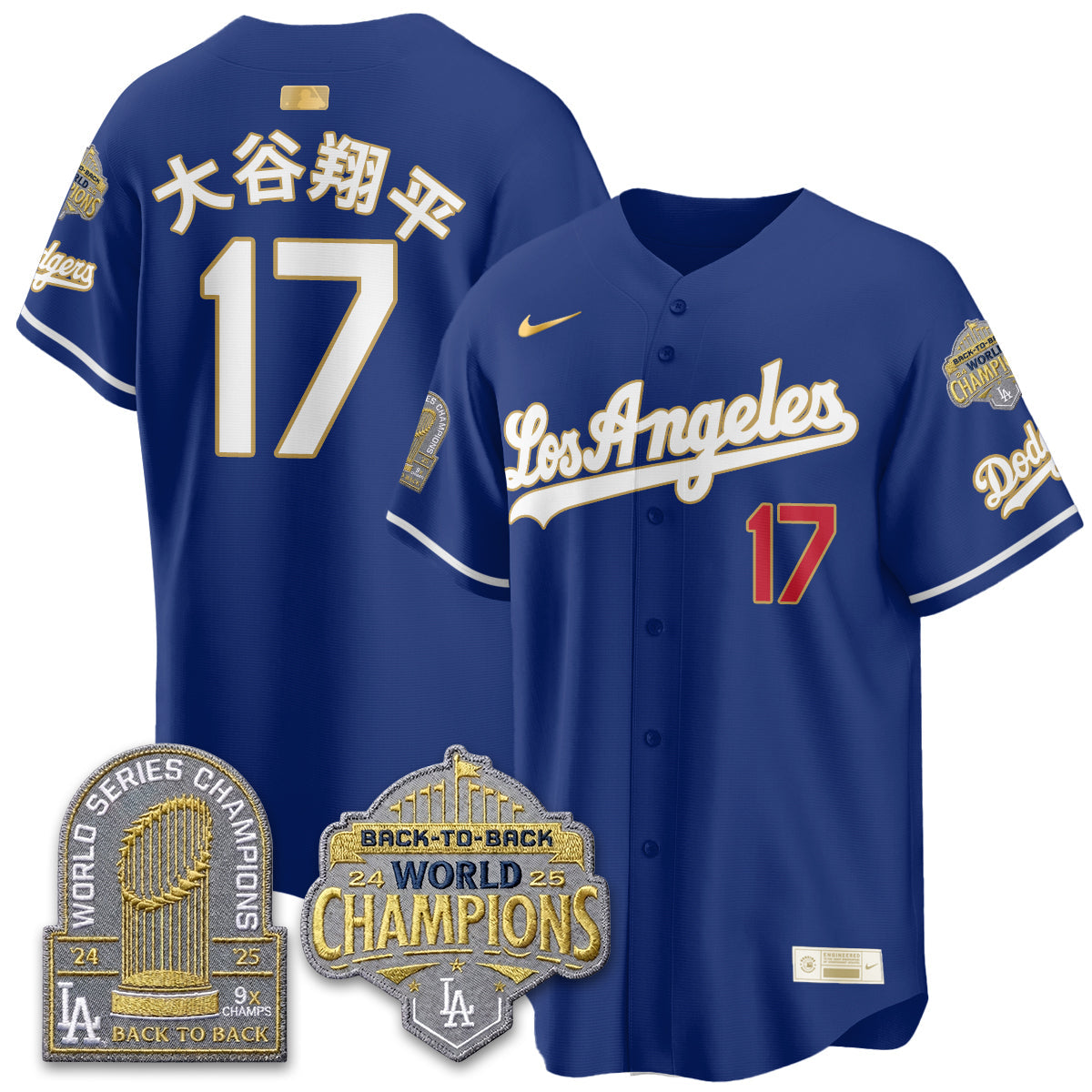 LAD Gold Collection Limited Gold Jersey - 9x & B2B Champs - Stitched