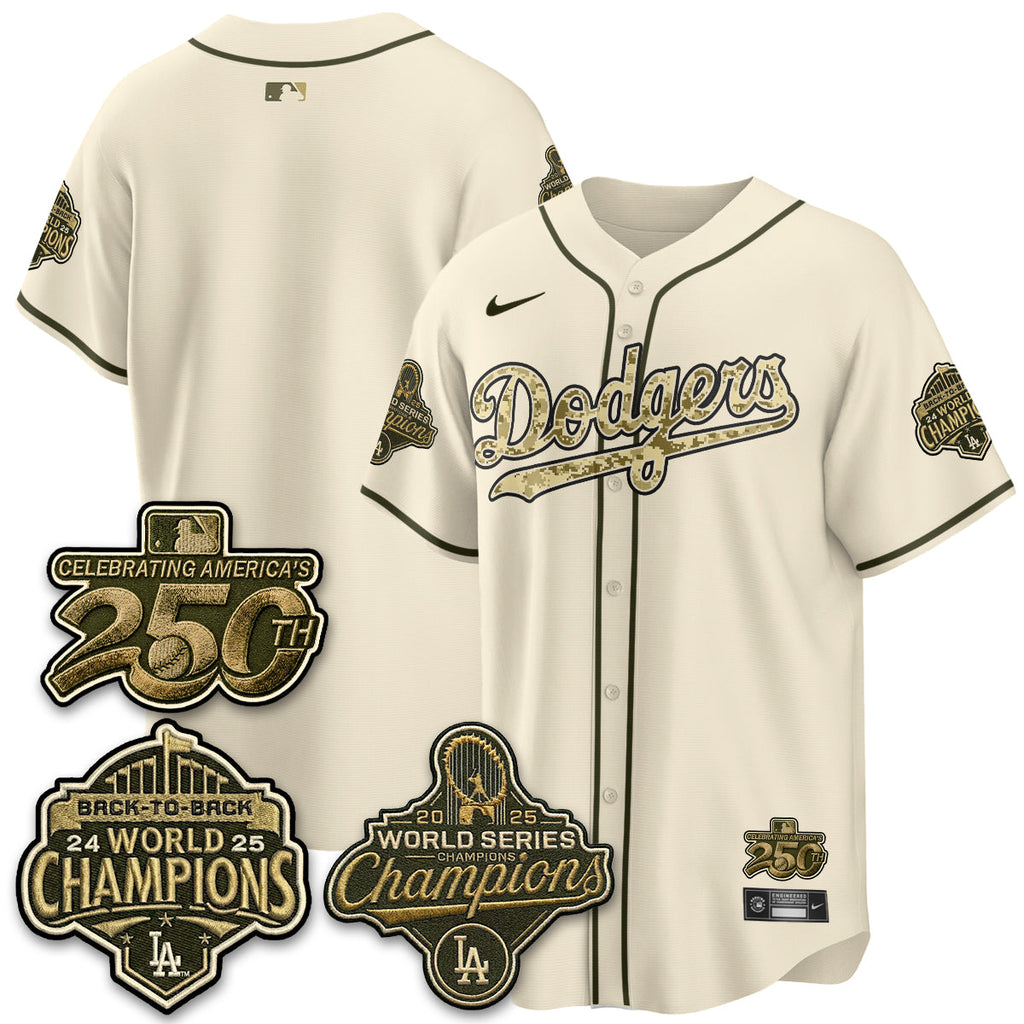 Los Angeles Dodgers Military Appreciation Game Day Jersey -All Stitched