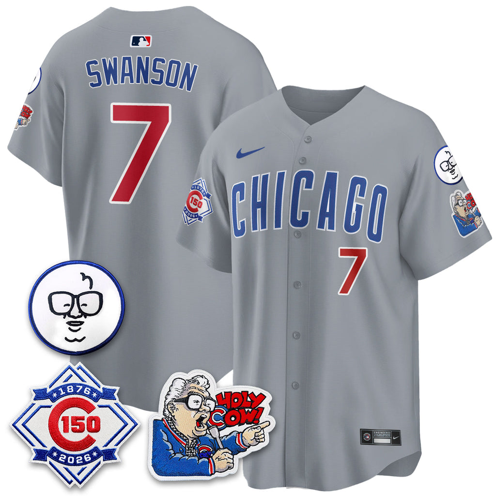 Chicago Cubs 150th Anniversary Harry Caray Holy Cow Vapor Premier Limited Jersey - All Stitched V2