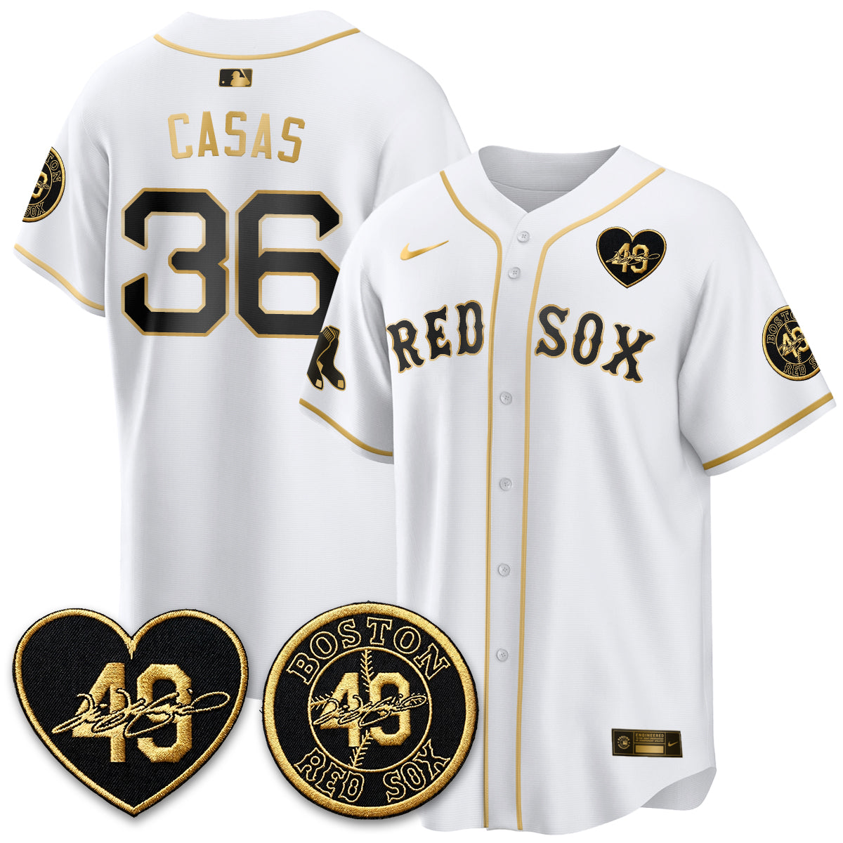 BOS Tim Wakefield Memorial Patch Vaper Premier Limited Jersey - All Stitched