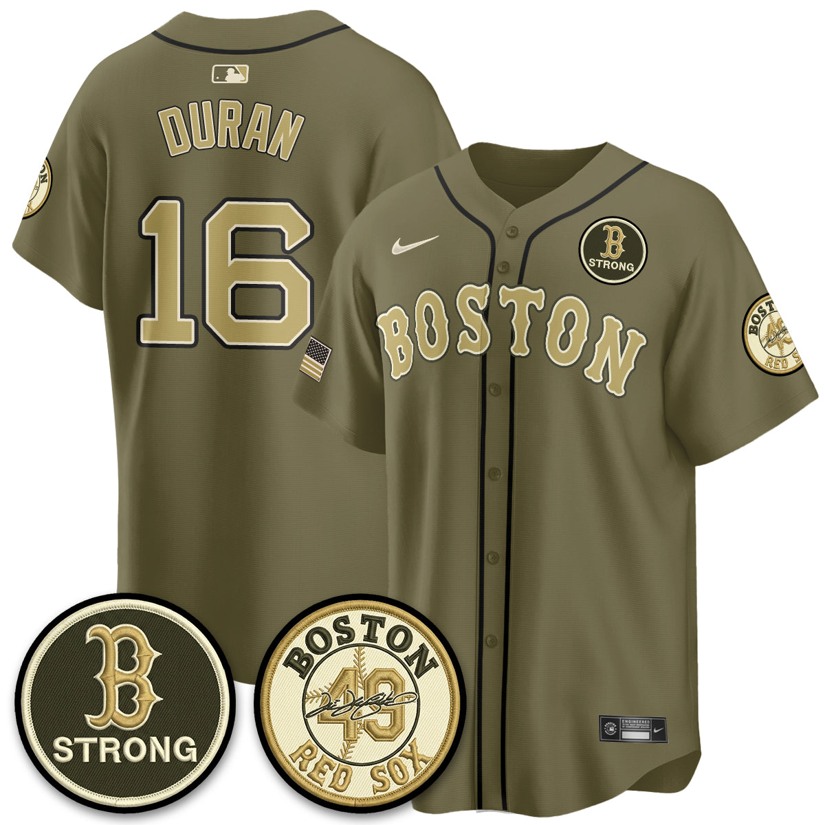 Boston Red Sox New Era Olive 2026 Armed Forces Day Jersey - All Stitched