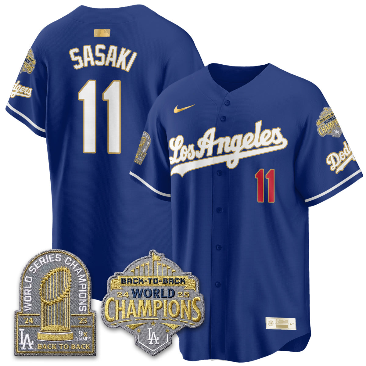 LAD Gold Collection Limited Gold Jersey - 9x & B2B Champs - Stitched