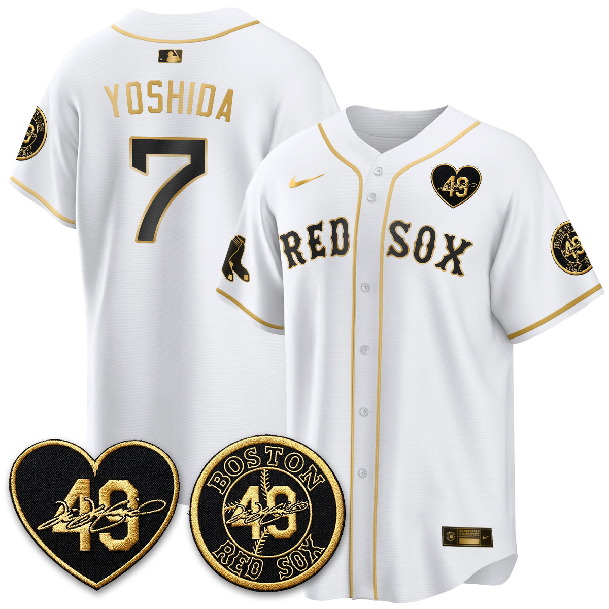BOS Tim Wakefield Memorial Patch Vaper Premier Limited Jersey - All Stitched