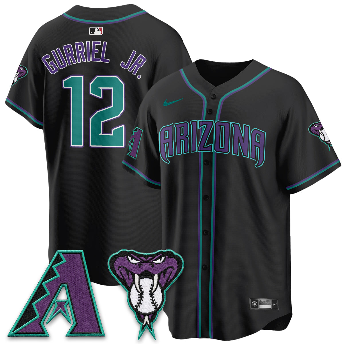 Arizona Diamondbacks Black Out Style Vapor Premier Limited Jersey - All Stitched