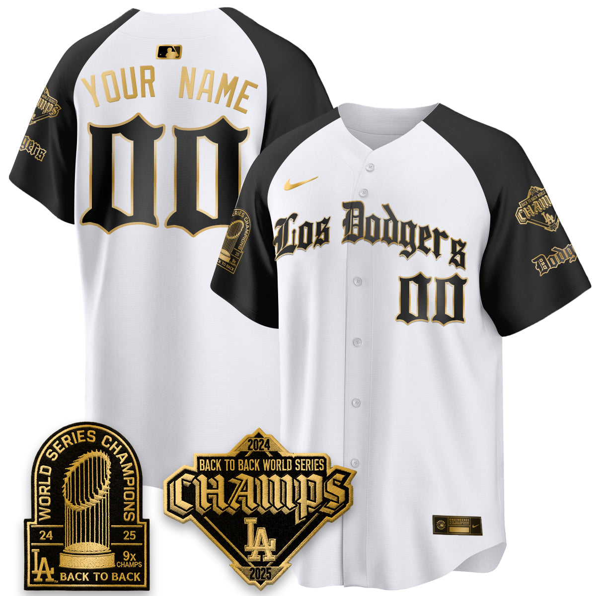 LAD World Series Champions B2B Patch Vapor Premier Limited Gothic Edition Custom  Jersey - Stitched