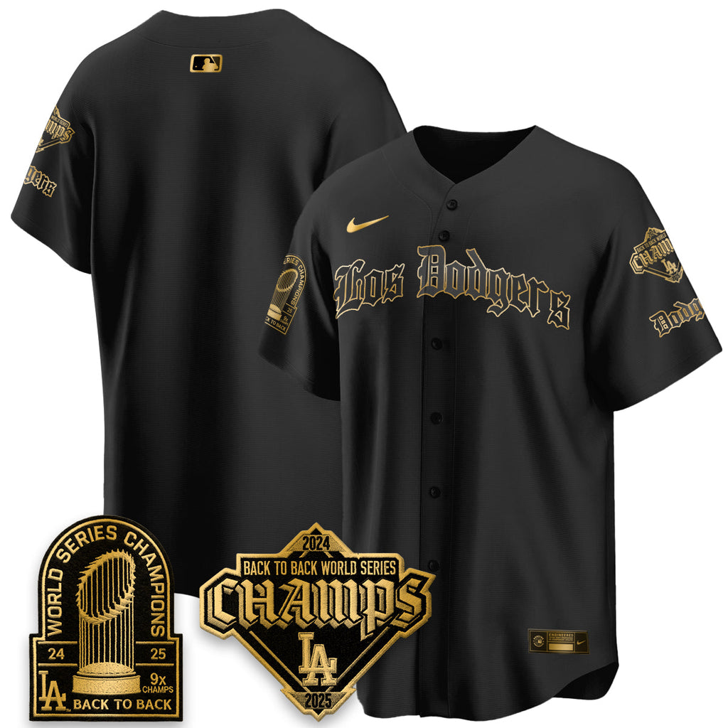 Los Angeles Dodgers World Series Champions B2B Patch Vapor Premier Limited Gothic Edition Jersey - All Stitched