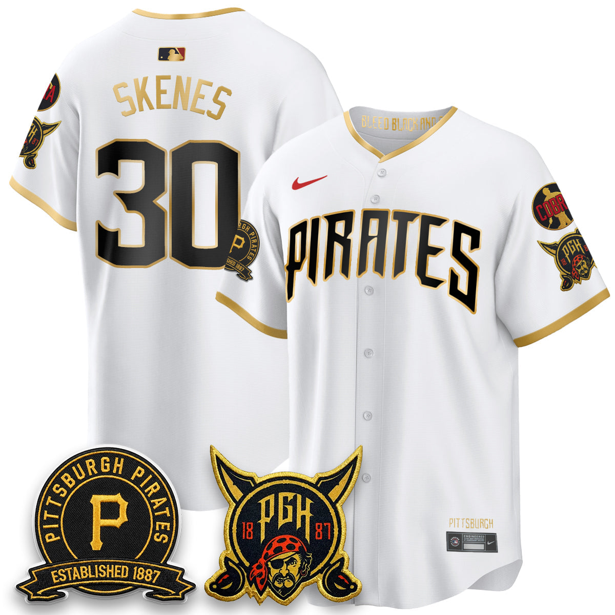 Pittsburgh Pirates 2026 City Connect Vapor Limited Jersey - Cobra & Est 1887 Patch - All Stitched