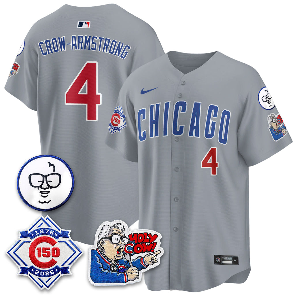 Chicago Cubs 150th Anniversary Harry Caray Holy Cow Vapor Premier Limited Jersey - All Stitched V2