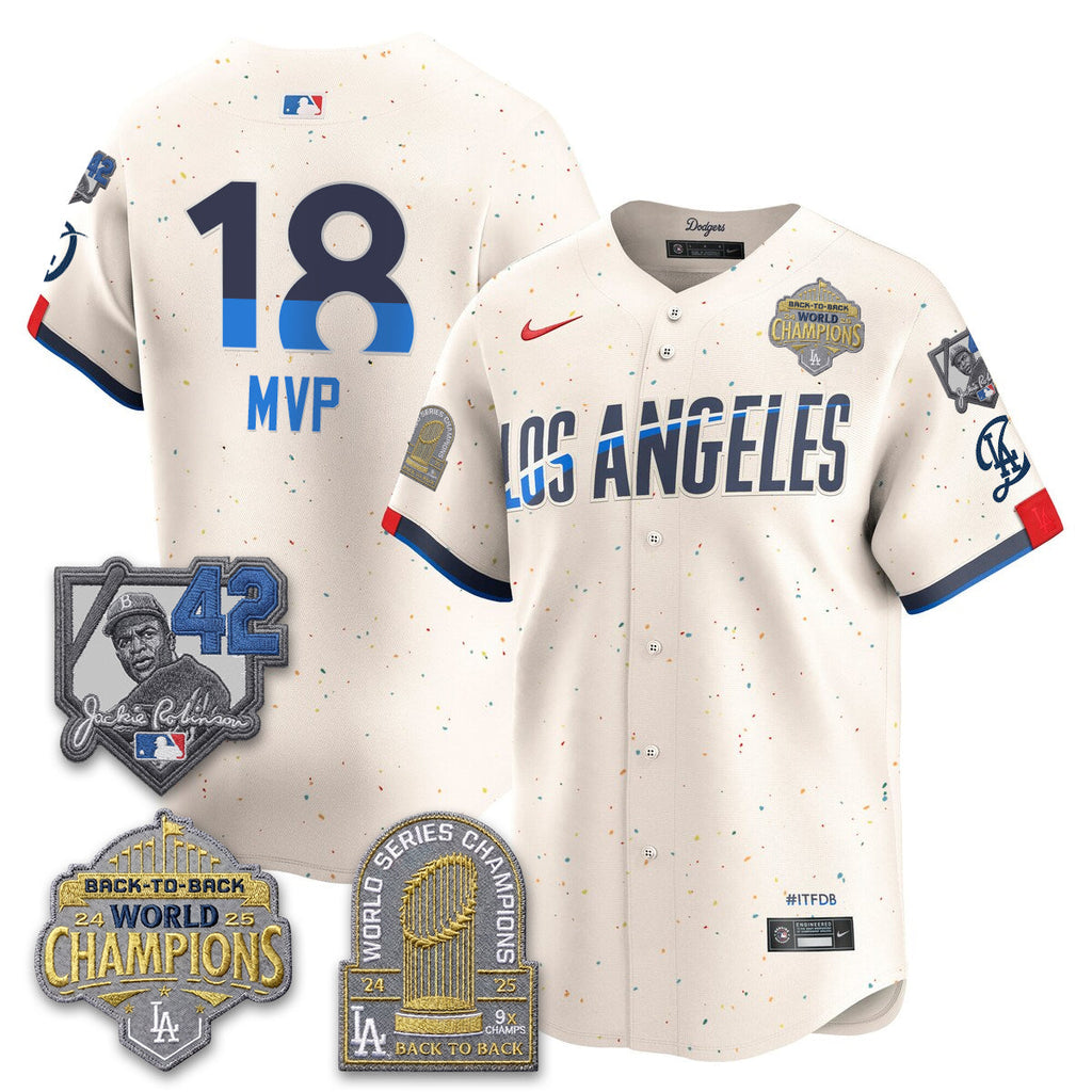 Los Angeles Dodgers 2026 New Era Gold Collection Vapor Limited Jersey - B2B Champs - All Stitched