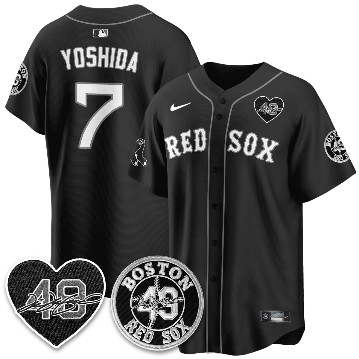 Boston Red Sox Tim Wakefield Memorial Patch Vaper Premier Limited Jersey - All Stitched