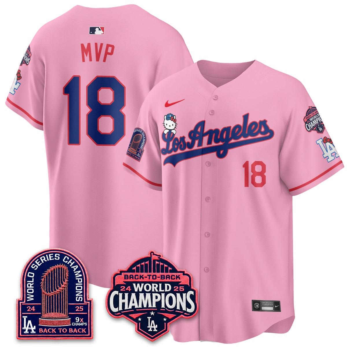 Los Angeles Dodgers x Hello Kitty Night 2026 Vapor Jersey - All Stitched - V2