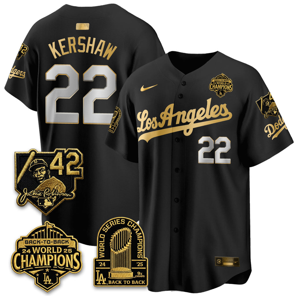 Los Angeles Dodgers 2026 New Era Gold Collection Vapor Limited Jersey - B2B Champs - All Stitched