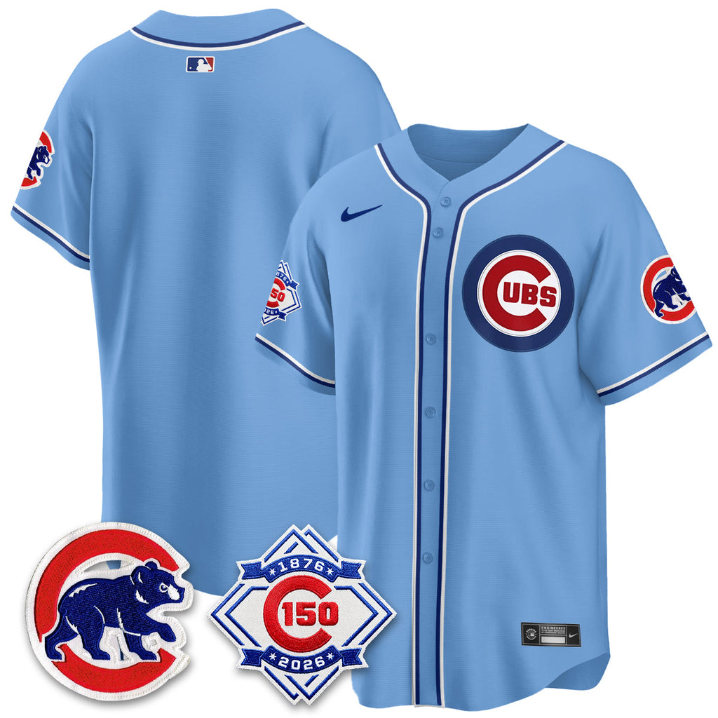 Chicago Cubs 150th Anniversary Black Out Style Vapor Premier Limited Jersey - All Stitched