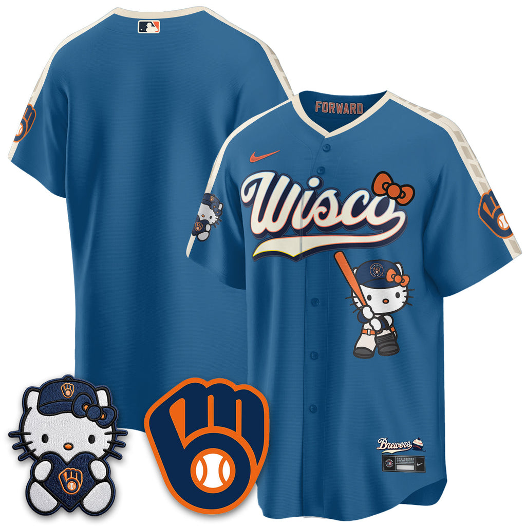Milwaukee Brewers Meow KT Night Vapor Limited Jersey - All Stitched