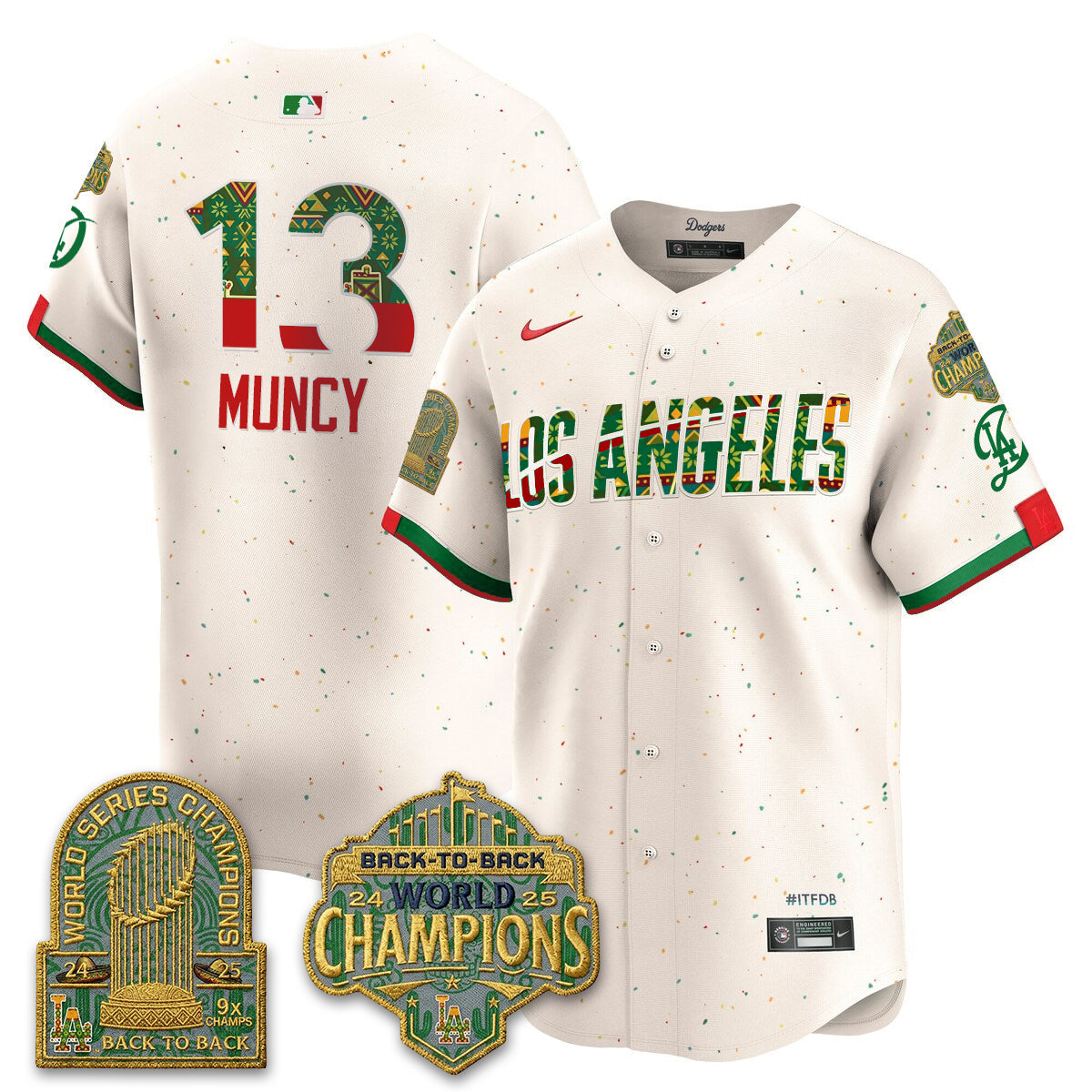 Los Angeles Dodgers x Mexican Heritage âLetâs Fiesta!â 2026 Limited Vapor Jersey - All Stitched