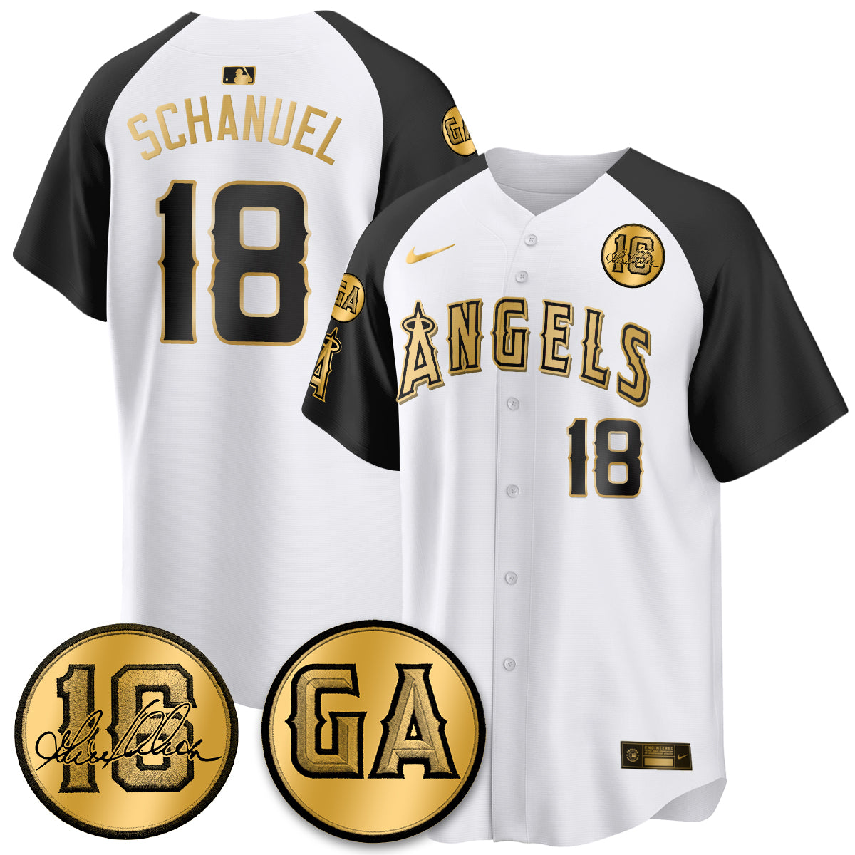Los Angeles Angels Garret Anderson Tribute Patch Vapor Jersey - All Stitched V2