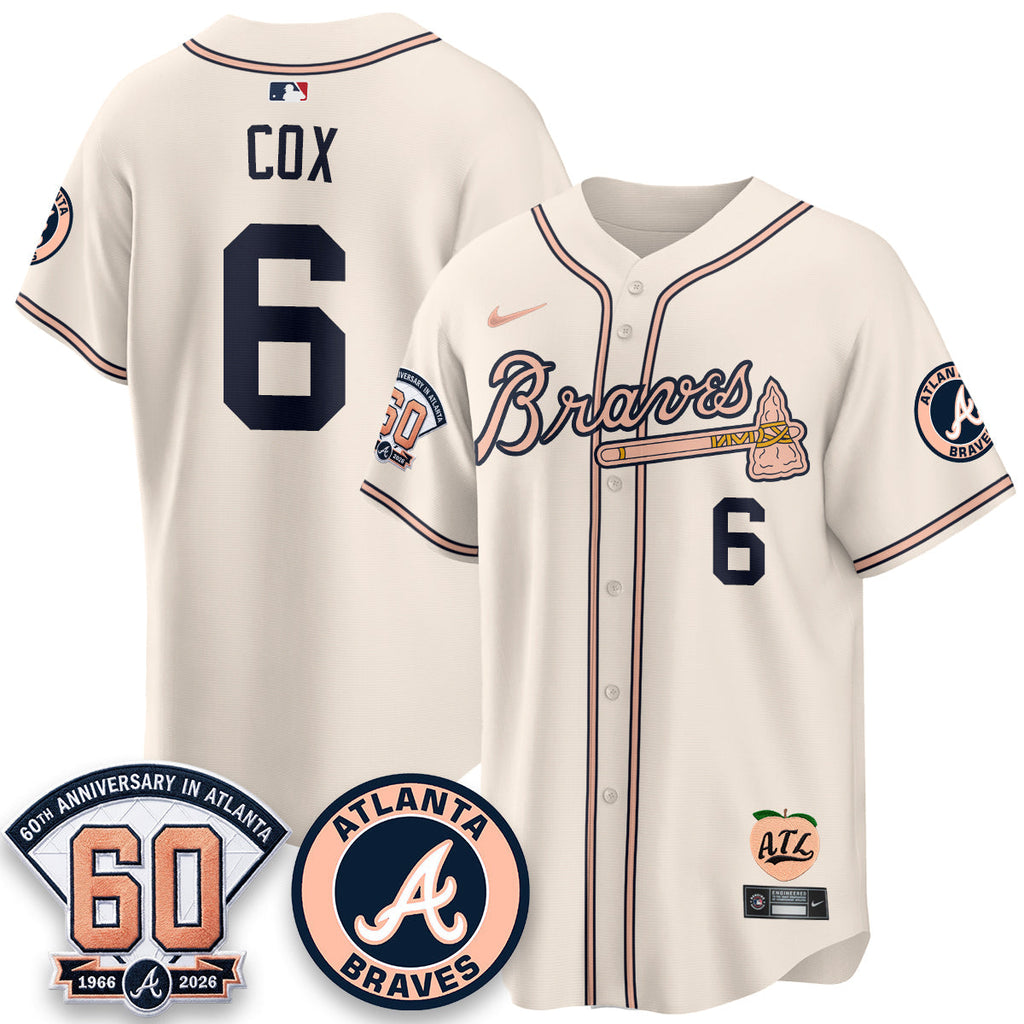 ATL 60th Anniversary Peach Edition Vapor Premier Limited Jersey - Stitched (28)