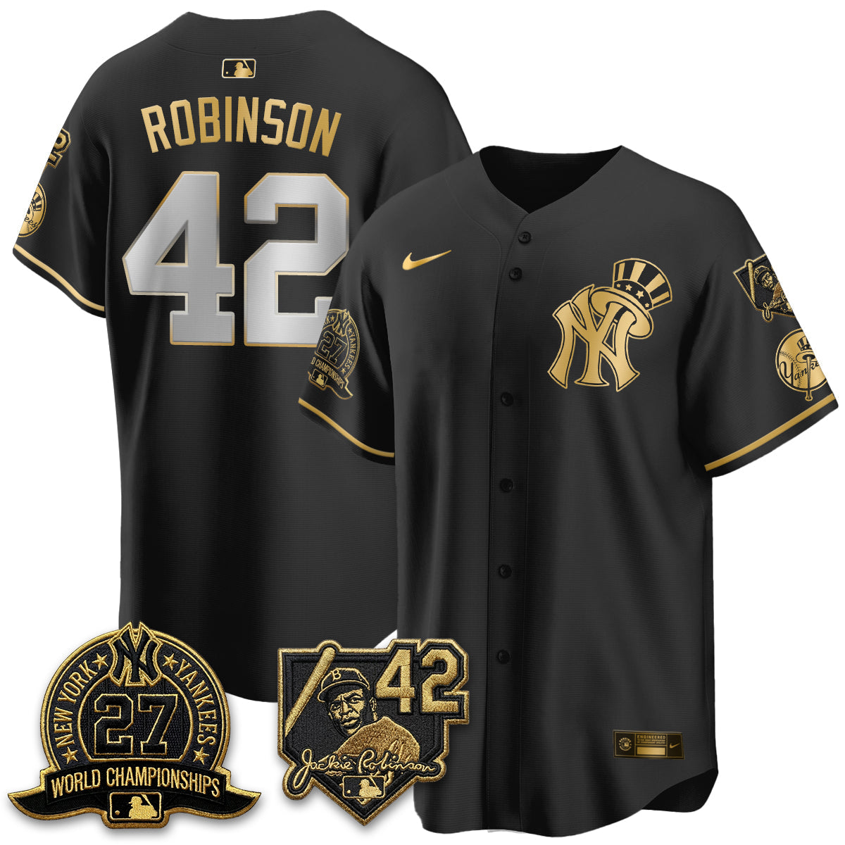 New York Yankees 2026 Jackie Robinson Day Vapor Limited Gold Edition Jersey - All Stitched - V2