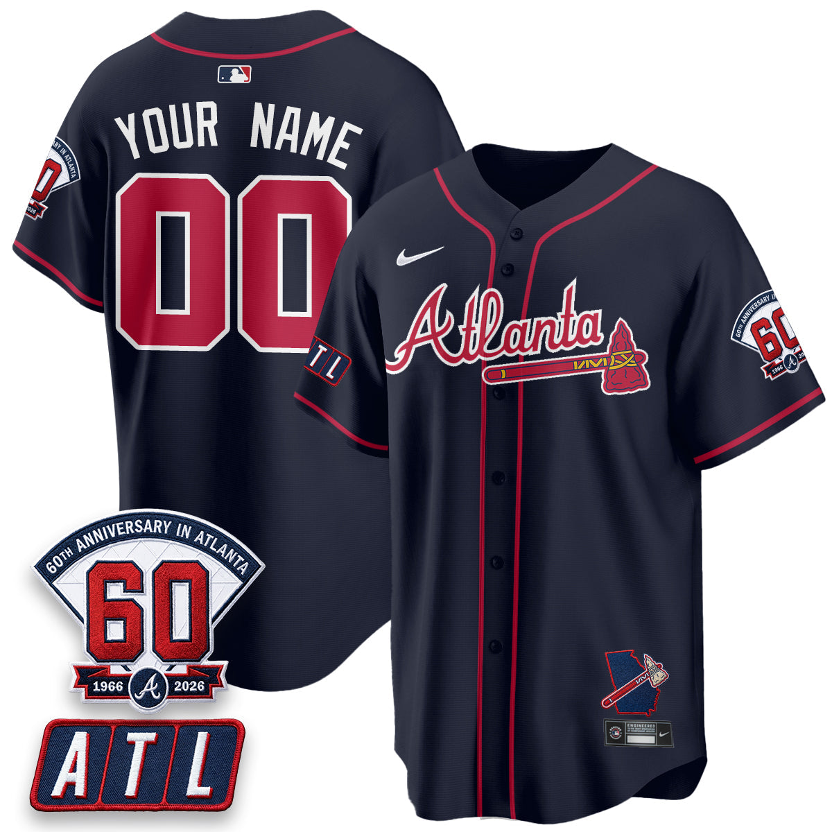 ATL 2026 60th Anniversary Vapor Limited Custom Jersey - All Stitched