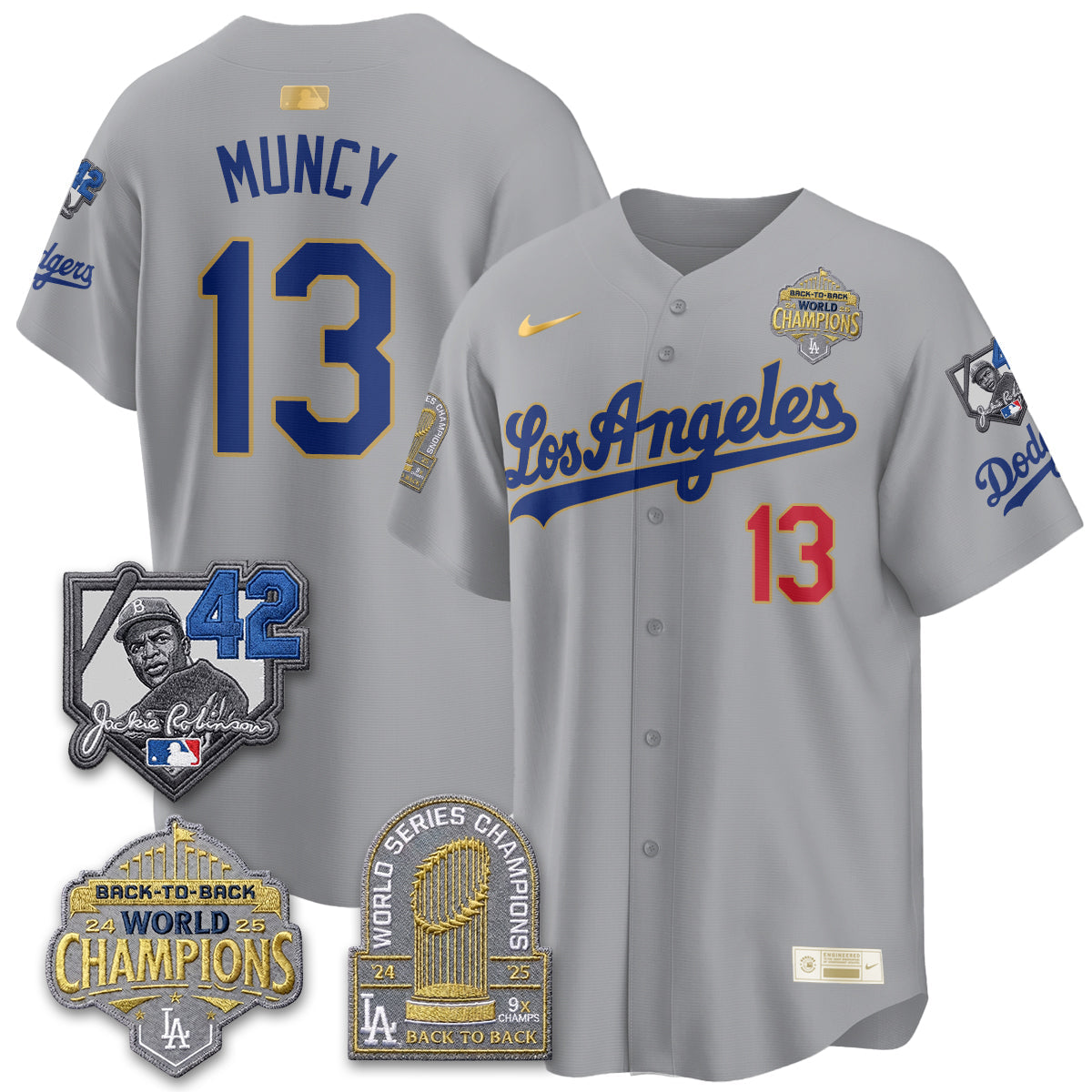 Los Angeles Dodgers 2026 New Era Gold Collection Vapor Limited Jersey - B2B Champs - All Stitched