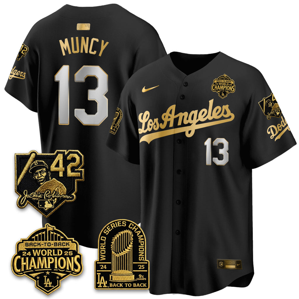 Los Angeles Dodgers 2026 New Era Gold Collection Vapor Limited Jersey - B2B Champs - All Stitched