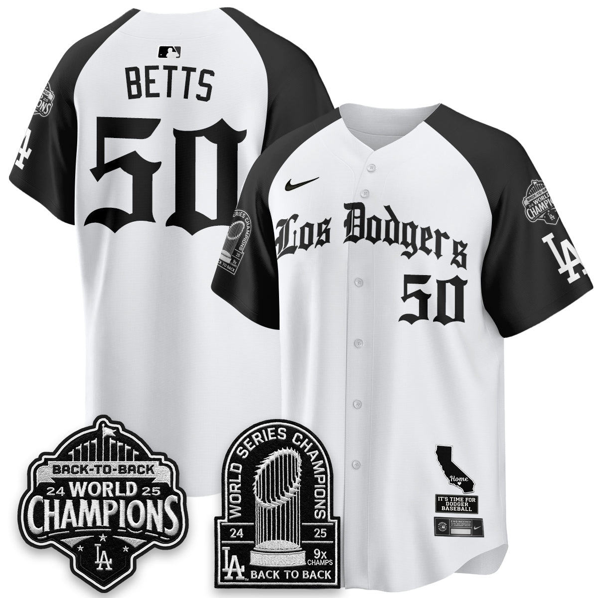 Los Angeles Dodgers World Series Champions Vapor Premier Limited Gothic Edition Jersey - All Stitched