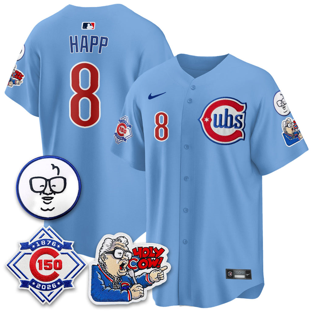 Chicago Cubs 150th Anniversary Harry Caray Holy Cow Vapor Premier Limited Jersey - All Stitched V2