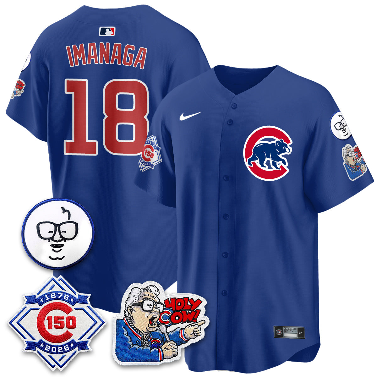CHC 150th Anniversary Harry Caray Holy Cow Vapor Premier Limited Jersey - All Stitched V2