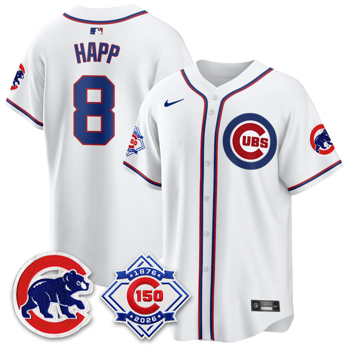 Chicago Cubs 150th Anniversary Black Out Style Vapor Premier Limited Jersey - All Stitched