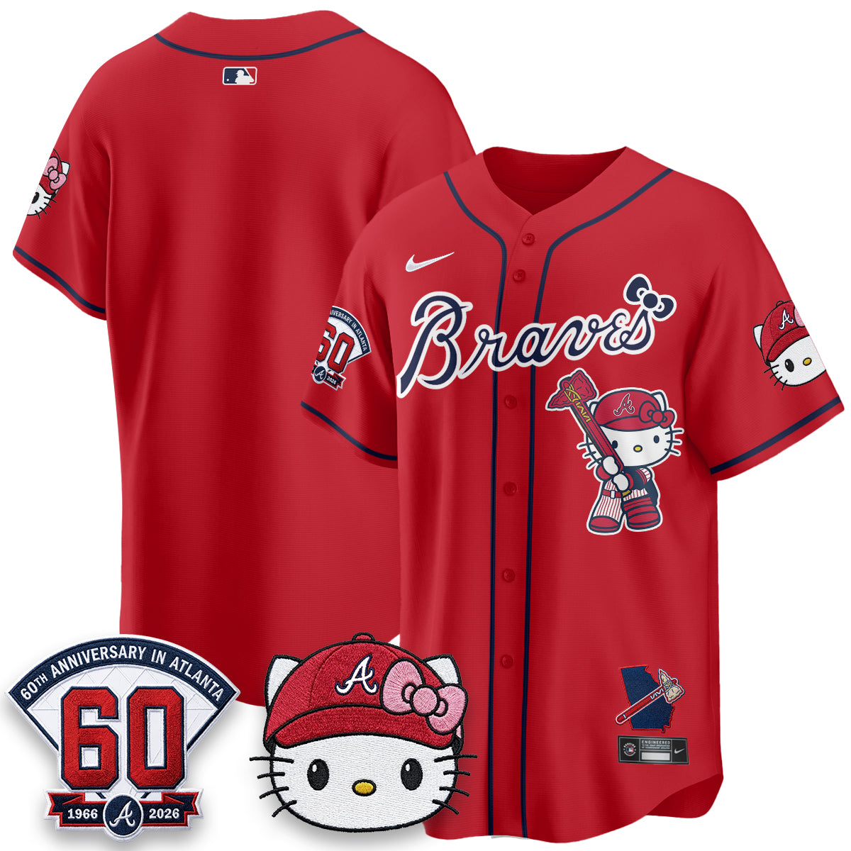 Atlanta Braves x Meow KT 2026 Vapor Limited Jersey - All Stitched