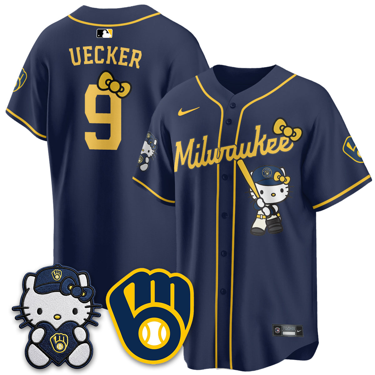 Milwaukee Brewers Meow KT Night Vapor Limited Jersey - All Stitched