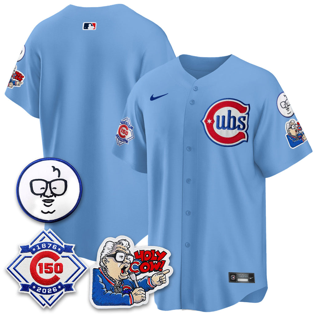 Chicago Cubs 150th Anniversary Harry Caray Holy Cow Vapor Premier Limited Jersey - All Stitched V2