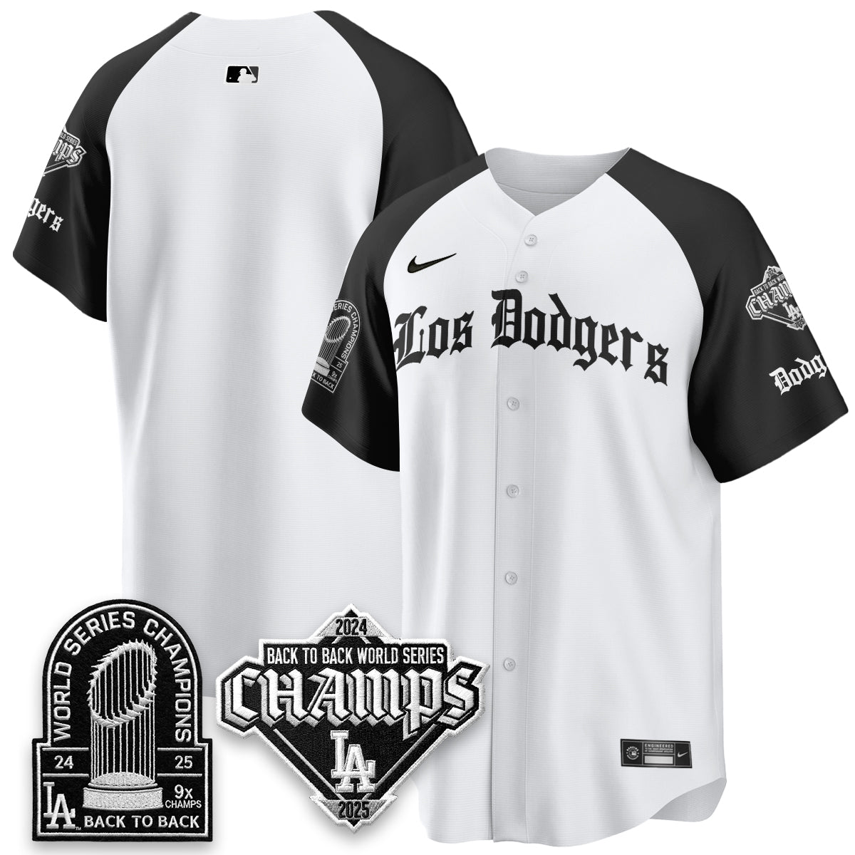 Los Angeles Dodgers World Series Champions B2B Patch Vapor Premier Limited Gothic Edition Jersey - All Stitched