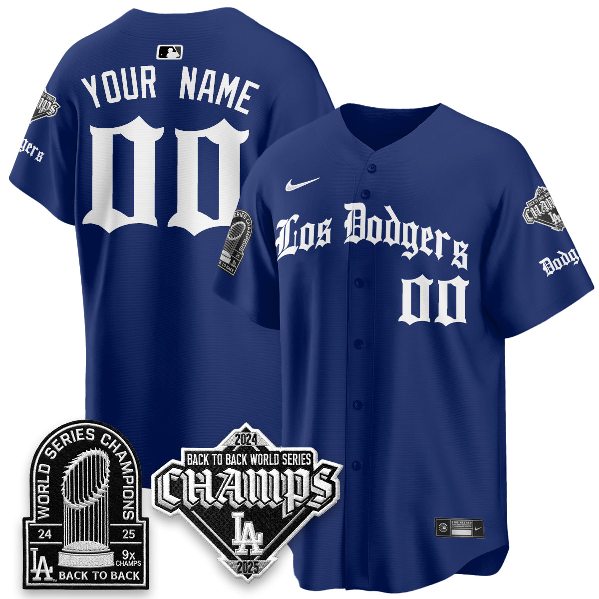 LAD World Series Champions B2B Patch Vapor Premier Limited Gothic Edition Custom  Jersey - All Stitched