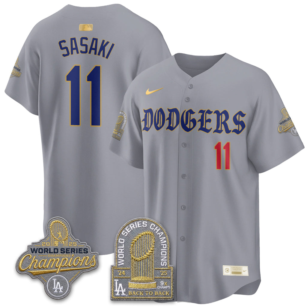 Los Angeles Dodgers Vapor Limited Jersey - Back to Back 9x Champs - All Stitched