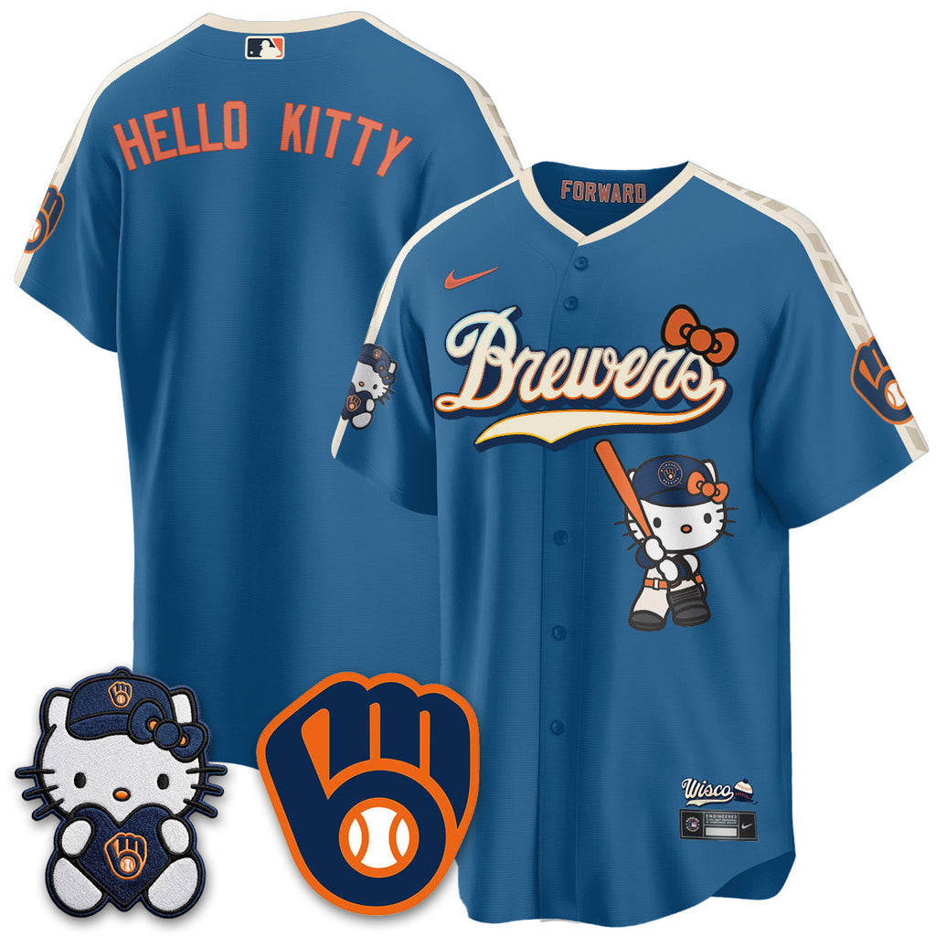 Milwaukee Brewers Meow KT Night Vapor Limited Jersey - All Stitched
