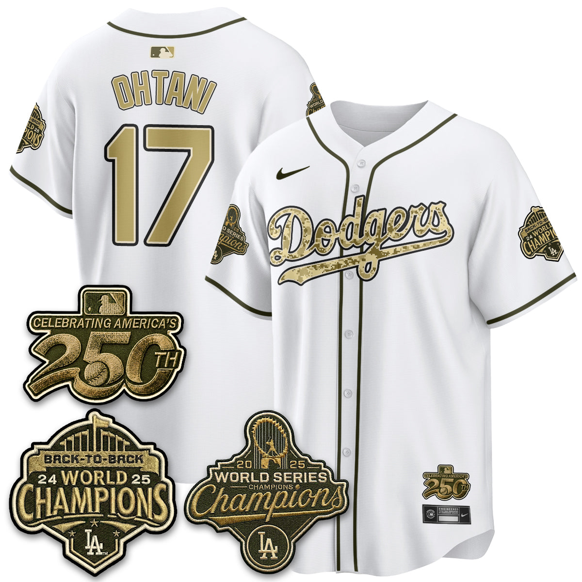 Los Angeles Dodgers Military Appreciation Game Day Jersey -All Stitched