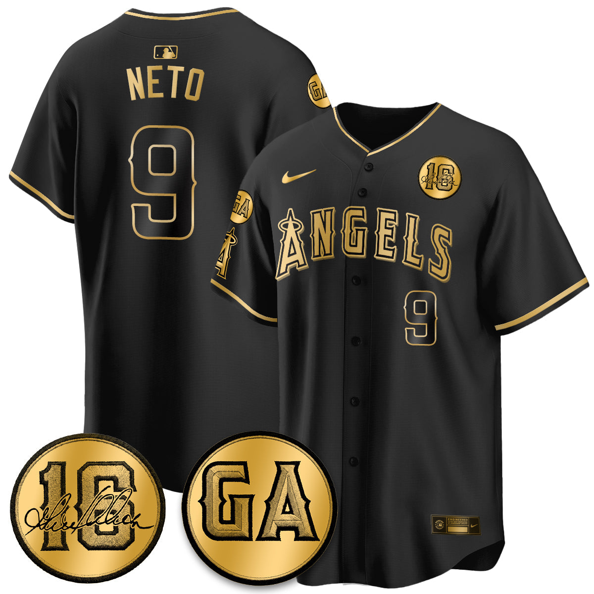 Los Angeles Angels Garret Anderson Tribute Patch Vapor Jersey - All Stitched V2