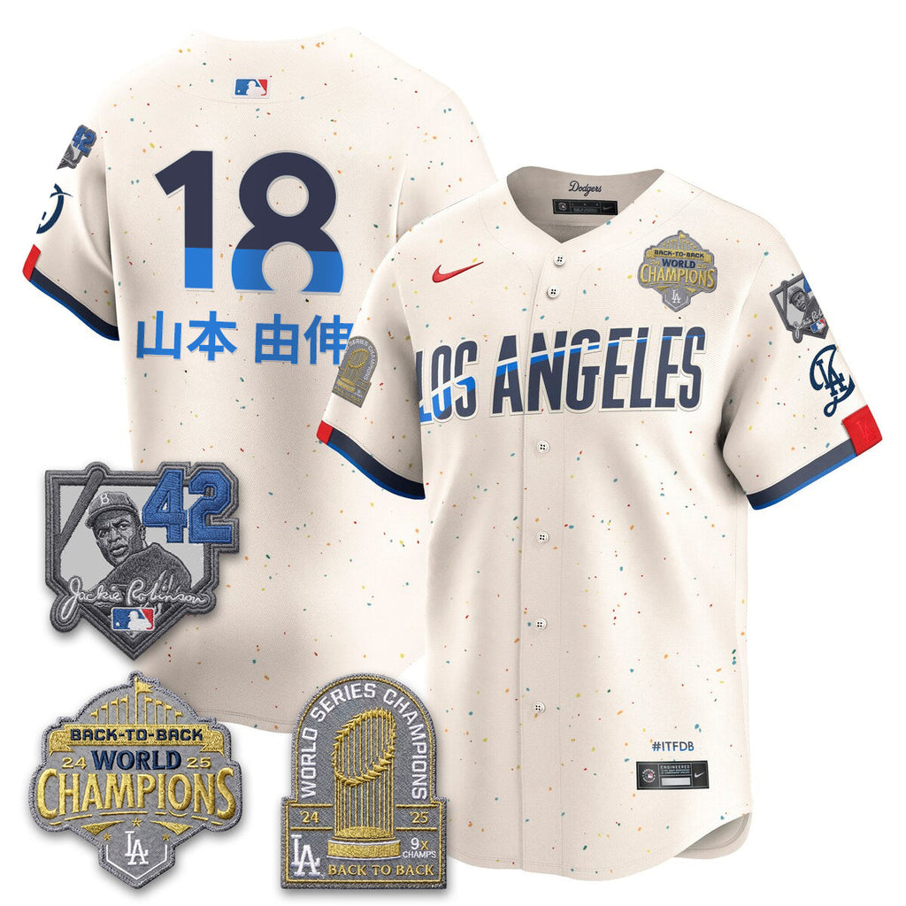 Los Angeles Dodgers 2026 New Era Gold Collection Vapor Limited Jersey - B2B Champs - All Stitched