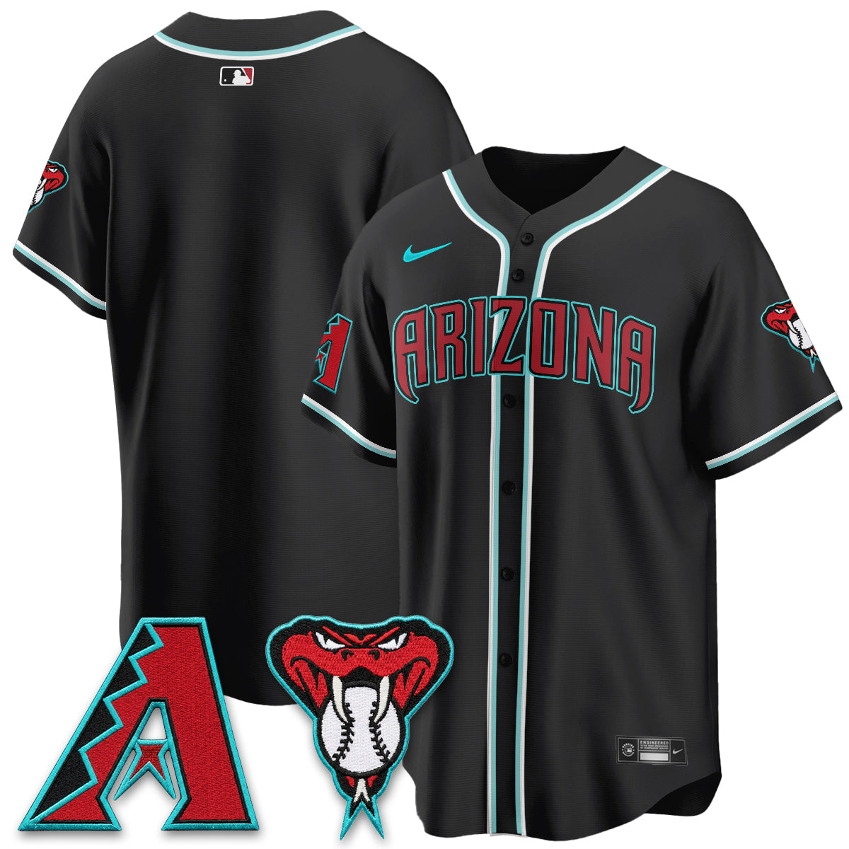 Arizona Diamondbacks Black Out Style Vapor Premier Limited Jersey - All Stitched