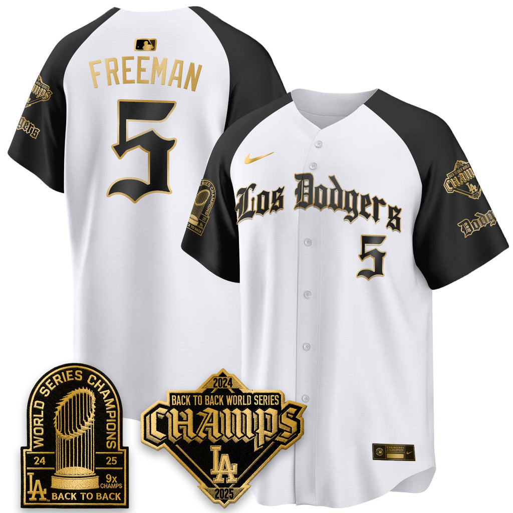 Los Angeles Dodgers World Series Champions B2B Patch Vapor Premier Limited Gothic Edition Jersey - All Stitched