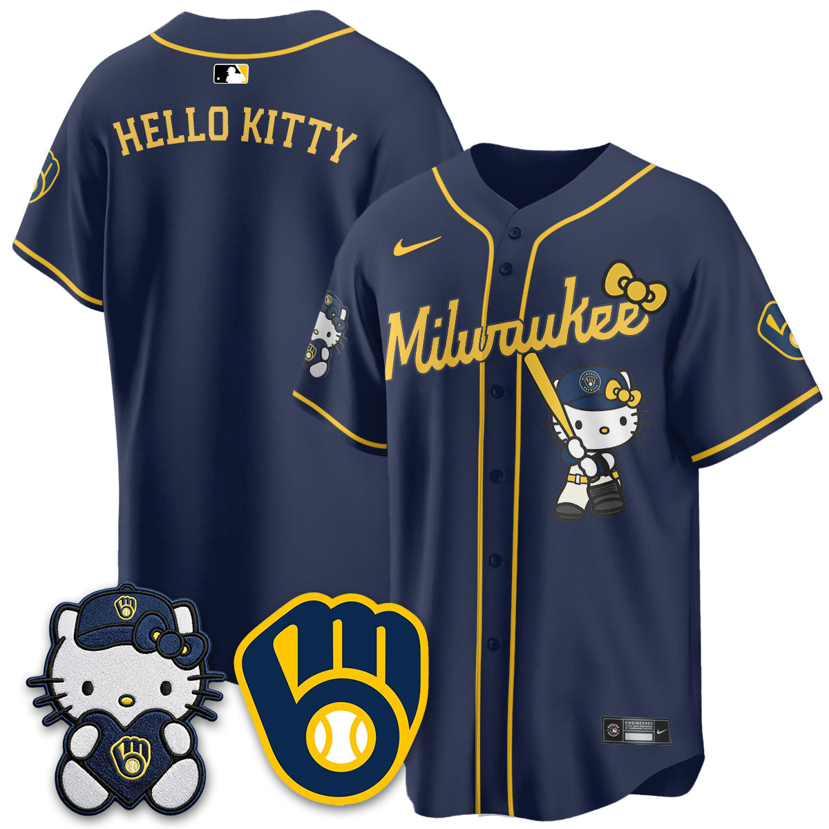 Milwaukee Brewers Meow KT Night Vapor Limited Jersey - All Stitched