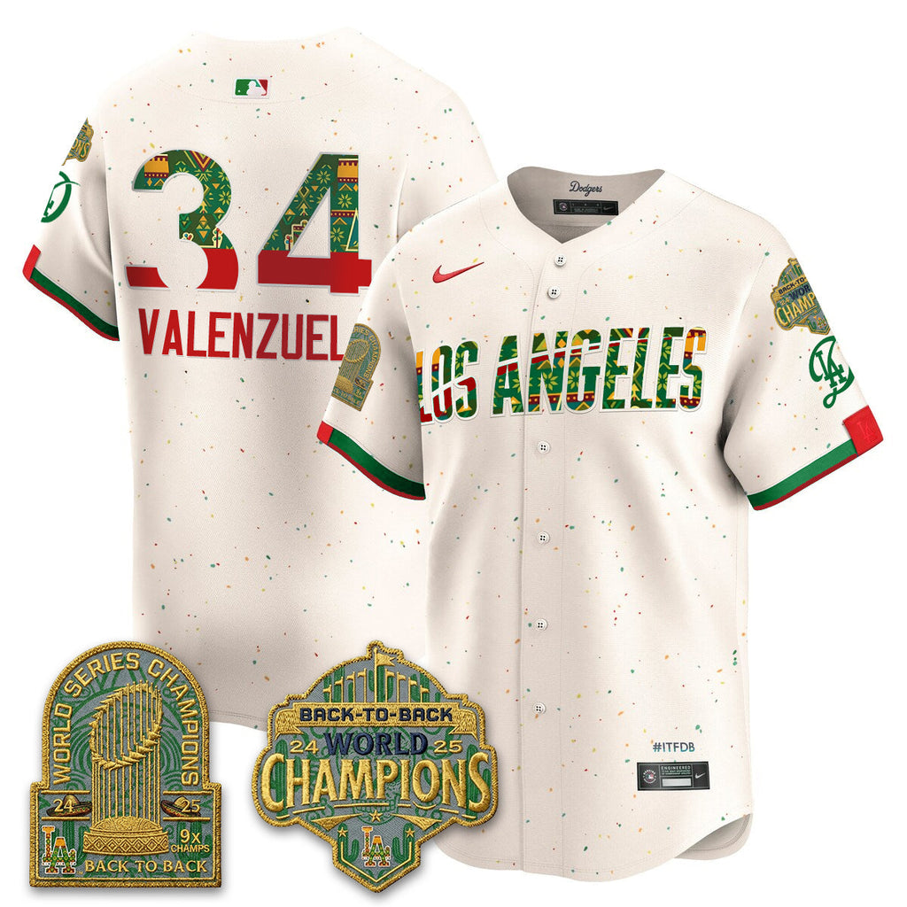 Los Angeles Dodgers x Mexican Heritage âLetâs Fiesta!â 2026 Limited Vapor Jersey - All Stitched
