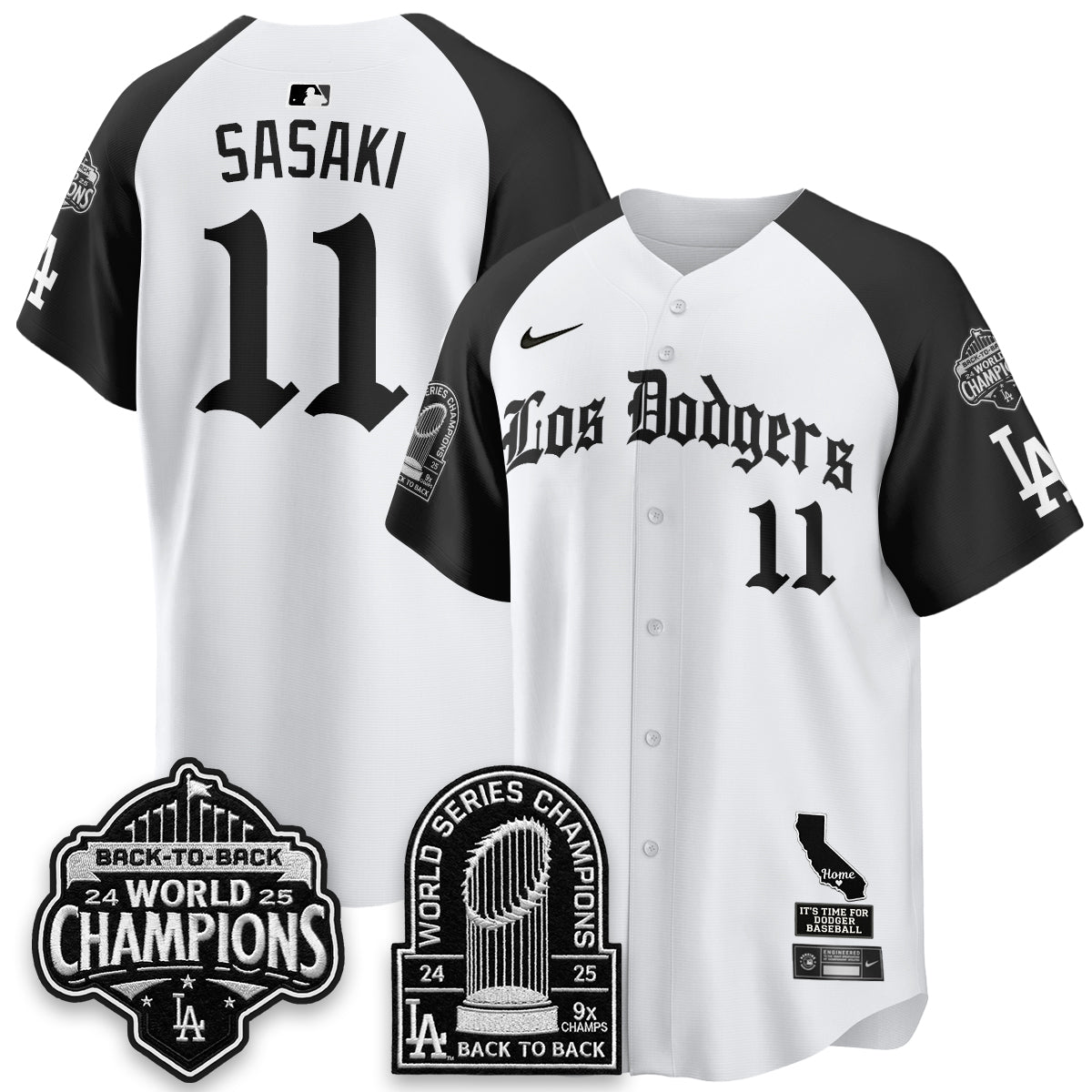 Los Angeles Dodgers World Series Champions Vapor Premier Limited Gothic Edition Jersey - All Stitched