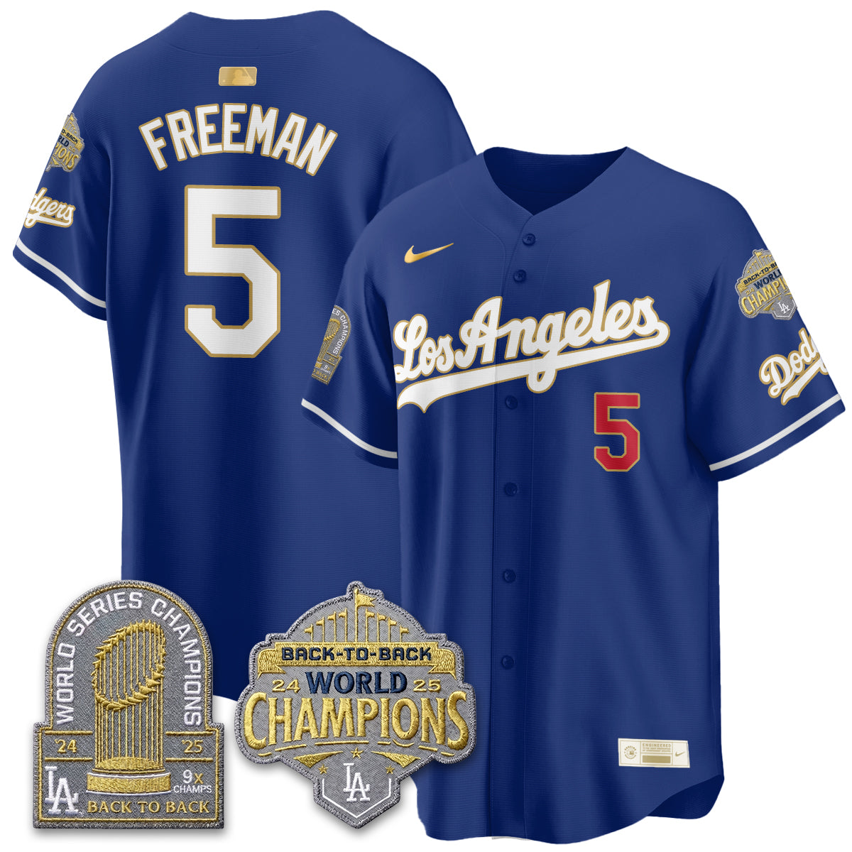 LAD Gold Collection Limited Gold Jersey - 9x & B2B Champs - Stitched