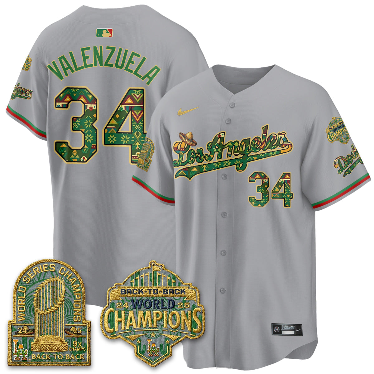 Los Angeles Dodgers x Mexican Heritage âLetâs Fiesta!â 2026 Limited Vapor Jersey - All Stitched
