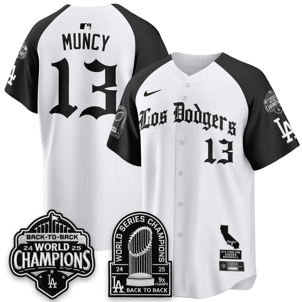 Los Angeles Dodgers World Series Champions Vapor Premier Limited Gothic Edition Jersey - All Stitched